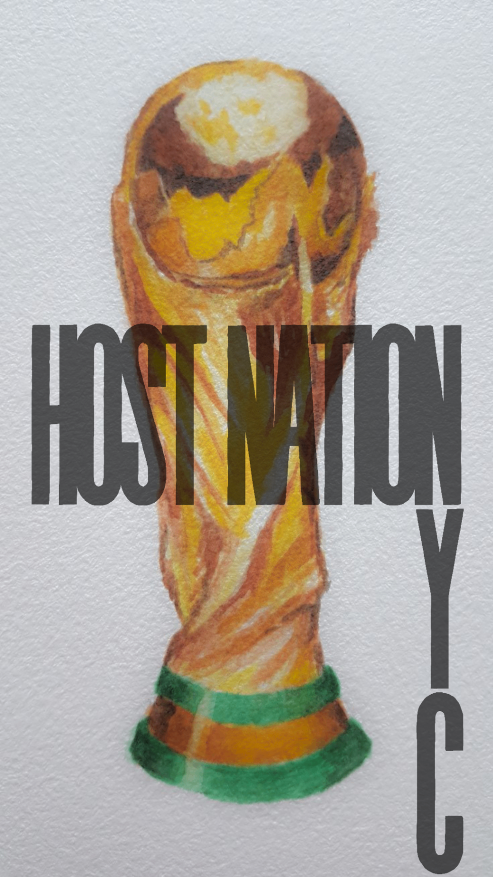 Hand-painted golden trophy artwork for Host Nation NYC.
